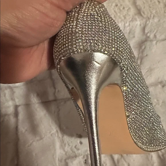 Steve Madden Glittering Silver Women’s Heels Size 7 - Picture 8 of 12
